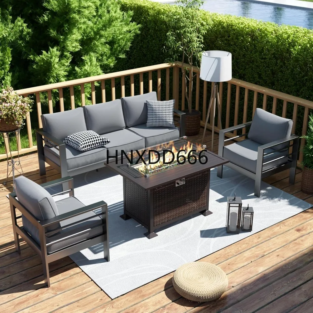 Outdoor Furniture Fire Table - Комплект садовой мебели с костровым столом,