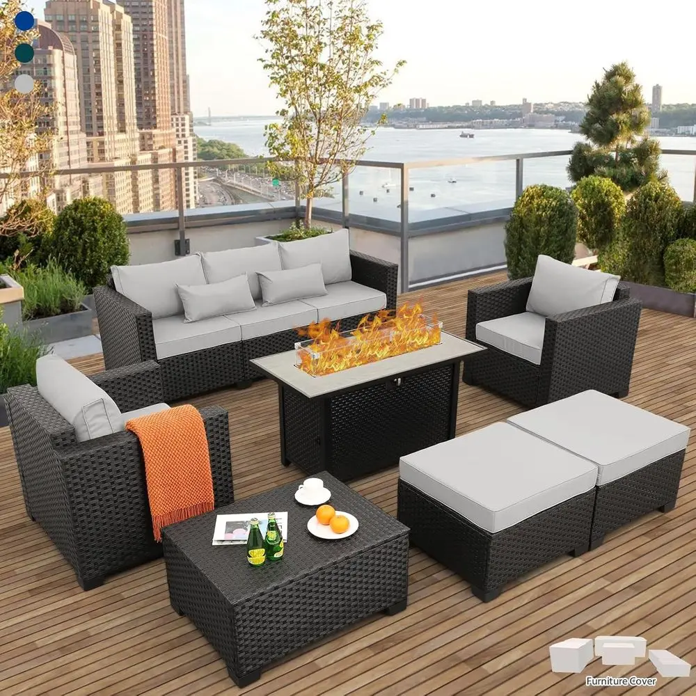 Outdoor Furniture Fire Table - Комплект уличной мебели для патио из