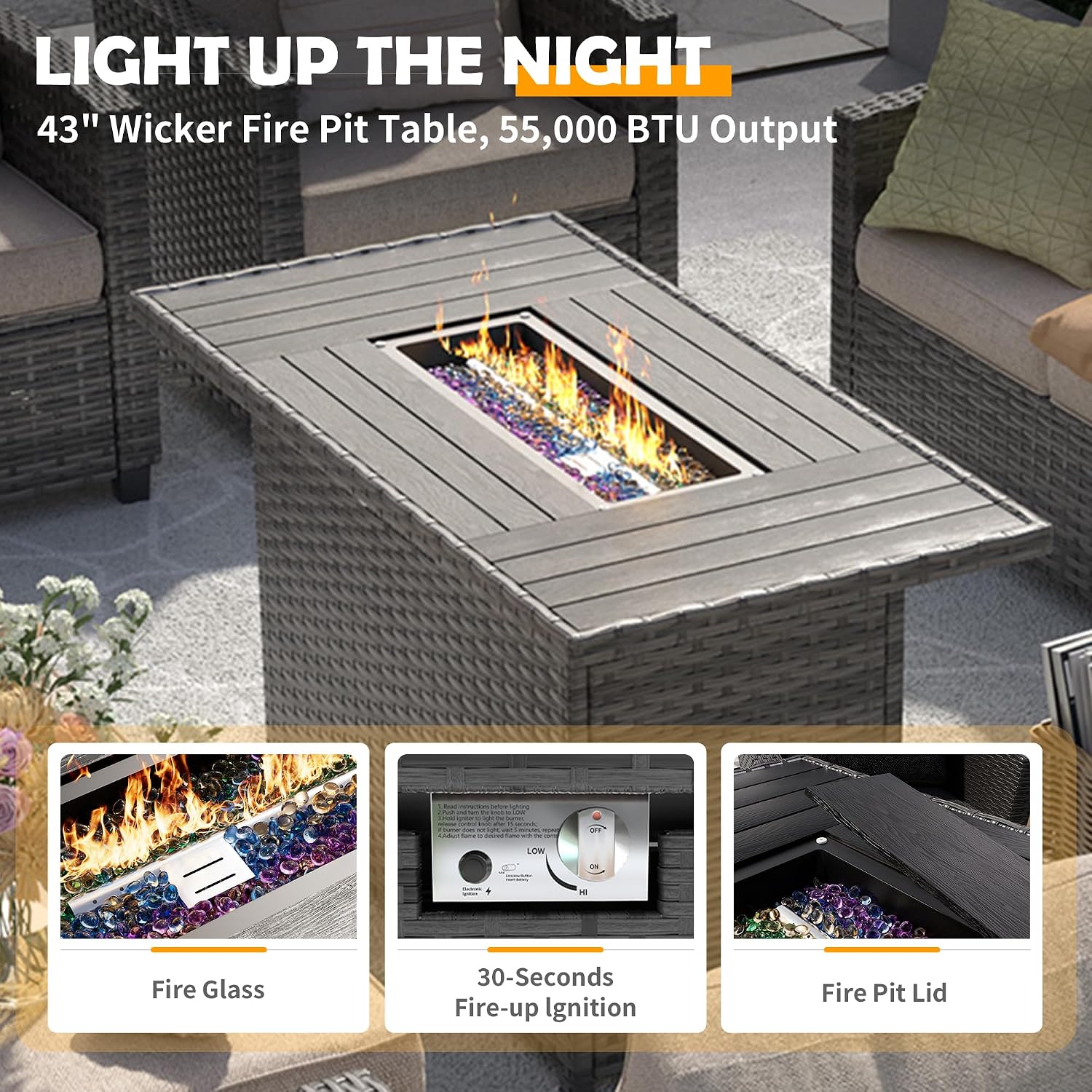 44-дюймовый стол-огнище для па – обзор и цена Outdoor Furniture Fire Table