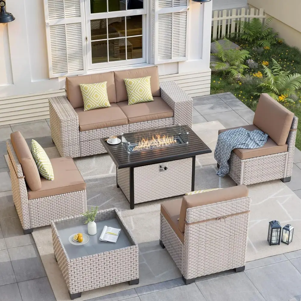 7-местный комплект садовой меб – обзор и цена Outdoor Furniture Fire Table