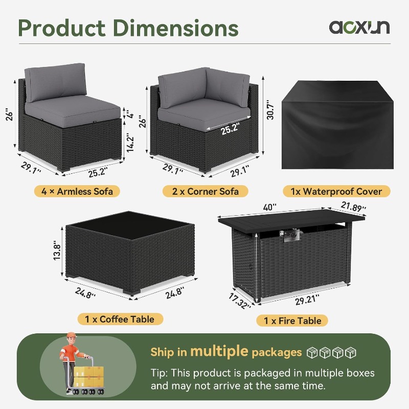 Набор садовой мебели Aoxun из  – обзор и цена Outdoor Furniture Fire Table