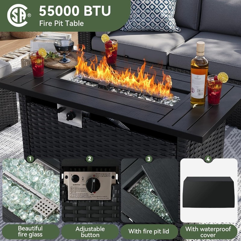 Набор садовой мебели Aoxun из  – обзор и цена Outdoor Furniture Fire Table